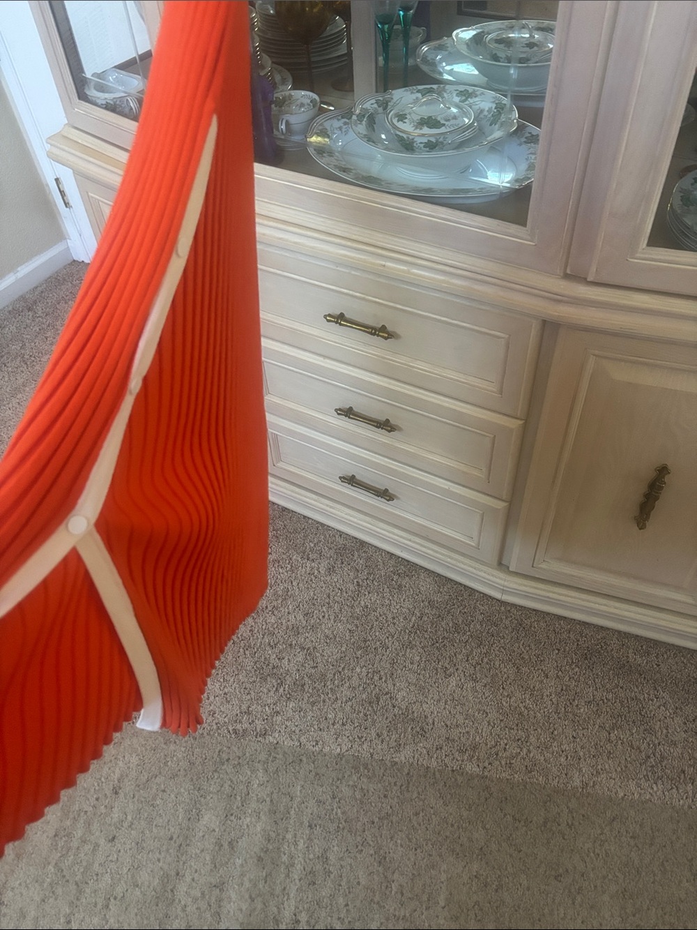 SOLID & STRIPED Orange Ribbed Maxi Tank Dress with White Trim - Picture 5 of 8